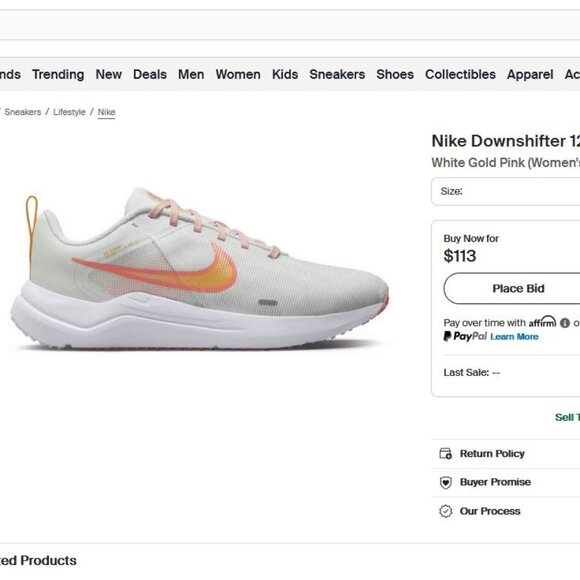 Nike Downshifter 12 DD9294-101 White Running Shoes Sneakers Womens Size 9 - Picture 13 of 13